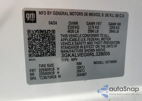 2024 GMC Terrain Slt from USA, damaged, VIN 3GKALVEG0RL328005
